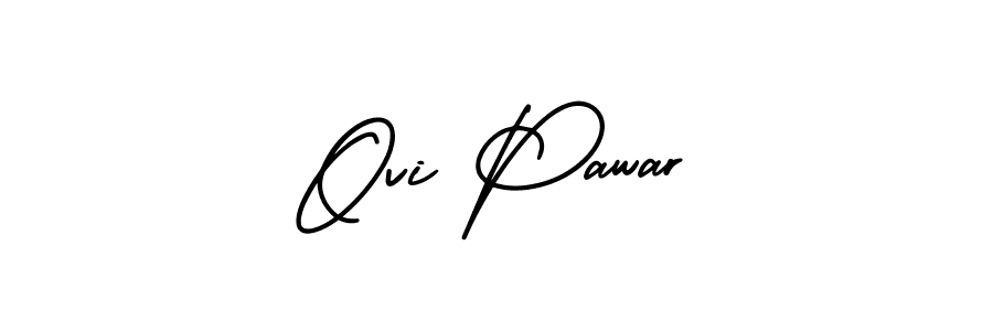 Use a signature maker to create a handwritten signature online. With this signature software, you can design (AmerikaSignatureDemo-Regular) your own signature for name Ovi Pawar. Ovi Pawar signature style 3 images and pictures png