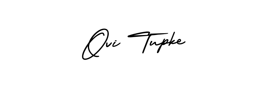 The best way (AmerikaSignatureDemo-Regular) to make a short signature is to pick only two or three words in your name. The name Ovi Tupke include a total of six letters. For converting this name. Ovi Tupke signature style 3 images and pictures png