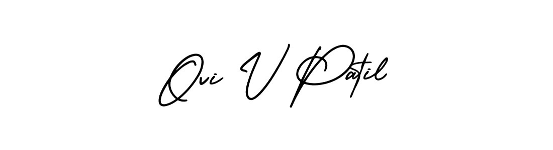 It looks lik you need a new signature style for name Ovi V Patil. Design unique handwritten (AmerikaSignatureDemo-Regular) signature with our free signature maker in just a few clicks. Ovi V Patil signature style 3 images and pictures png