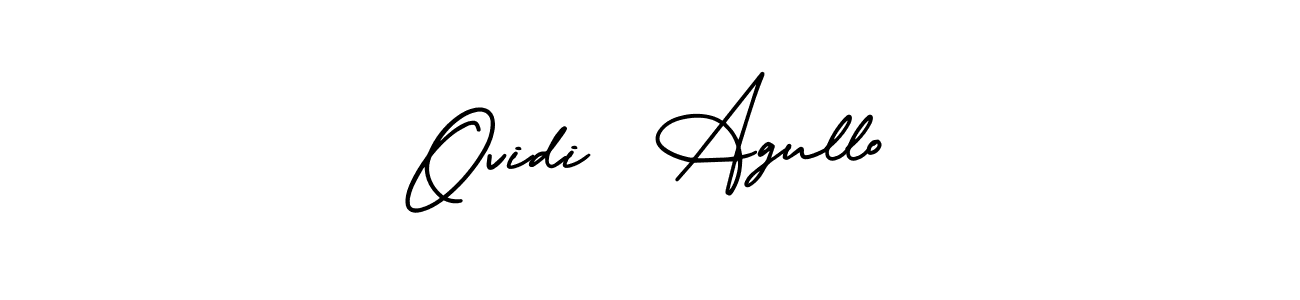 AmerikaSignatureDemo-Regular is a professional signature style that is perfect for those who want to add a touch of class to their signature. It is also a great choice for those who want to make their signature more unique. Get Ovidi  Agullo name to fancy signature for free. Ovidi  Agullo signature style 3 images and pictures png
