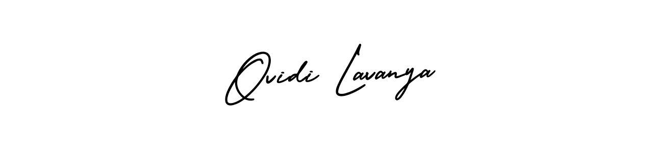 Create a beautiful signature design for name Ovidi Lavanya. With this signature (AmerikaSignatureDemo-Regular) fonts, you can make a handwritten signature for free. Ovidi Lavanya signature style 3 images and pictures png