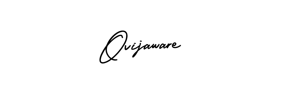 Use a signature maker to create a handwritten signature online. With this signature software, you can design (AmerikaSignatureDemo-Regular) your own signature for name Ovijaware. Ovijaware signature style 3 images and pictures png