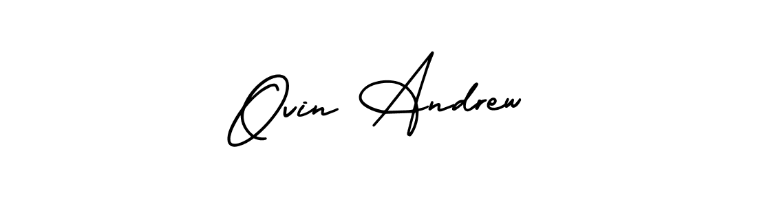 How to make Ovin Andrew name signature. Use AmerikaSignatureDemo-Regular style for creating short signs online. This is the latest handwritten sign. Ovin Andrew signature style 3 images and pictures png