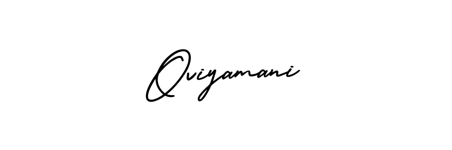 It looks lik you need a new signature style for name Oviyamani. Design unique handwritten (AmerikaSignatureDemo-Regular) signature with our free signature maker in just a few clicks. Oviyamani signature style 3 images and pictures png