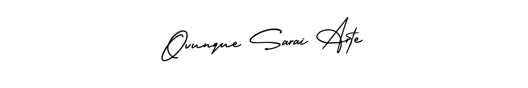 You should practise on your own different ways (AmerikaSignatureDemo-Regular) to write your name (Ovunque Sarai Arte) in signature. don't let someone else do it for you. Ovunque Sarai Arte signature style 3 images and pictures png