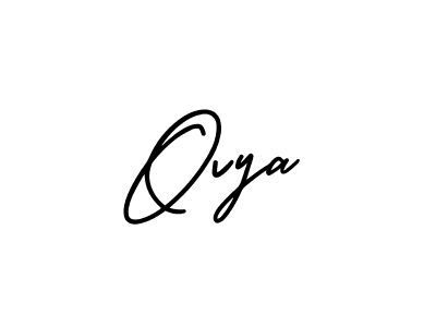 You should practise on your own different ways (AmerikaSignatureDemo-Regular) to write your name (Ovya) in signature. don't let someone else do it for you. Ovya signature style 3 images and pictures png