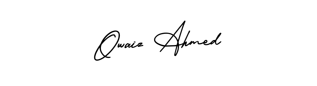 The best way (AmerikaSignatureDemo-Regular) to make a short signature is to pick only two or three words in your name. The name Owaiz Ahmed include a total of six letters. For converting this name. Owaiz Ahmed signature style 3 images and pictures png