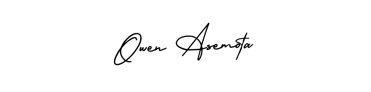 Use a signature maker to create a handwritten signature online. With this signature software, you can design (AmerikaSignatureDemo-Regular) your own signature for name Owen Asemota. Owen Asemota signature style 3 images and pictures png