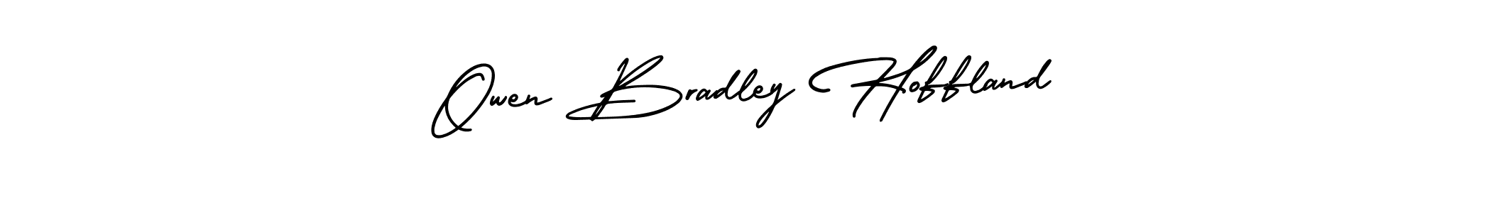 You should practise on your own different ways (AmerikaSignatureDemo-Regular) to write your name (Owen Bradley Hoffland) in signature. don't let someone else do it for you. Owen Bradley Hoffland signature style 3 images and pictures png