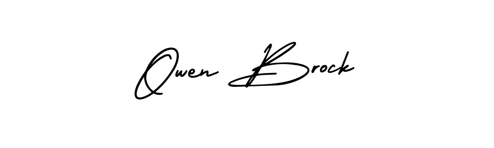 The best way (AmerikaSignatureDemo-Regular) to make a short signature is to pick only two or three words in your name. The name Owen Brock include a total of six letters. For converting this name. Owen Brock signature style 3 images and pictures png