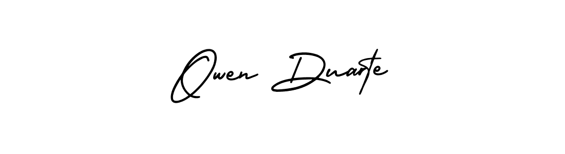 It looks lik you need a new signature style for name Owen Duarte. Design unique handwritten (AmerikaSignatureDemo-Regular) signature with our free signature maker in just a few clicks. Owen Duarte signature style 3 images and pictures png