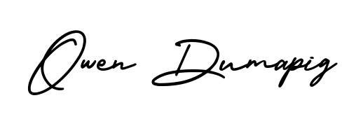 Upgrade your professional image with Owen Dumapig signature created with AmerikaSignatureDemo-Regular font. Fast, free, and watermark-free download. Owen Dumapig signature style 3 images and pictures png