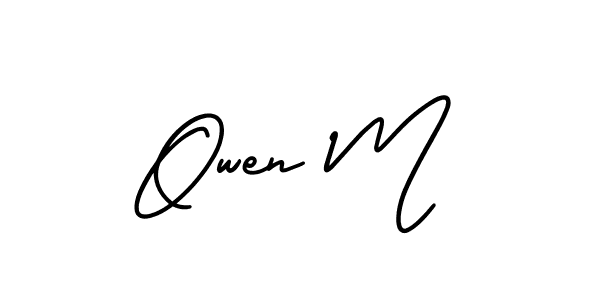 It looks lik you need a new signature style for name Owen M. Design unique handwritten (AmerikaSignatureDemo-Regular) signature with our free signature maker in just a few clicks. Owen M signature style 3 images and pictures png