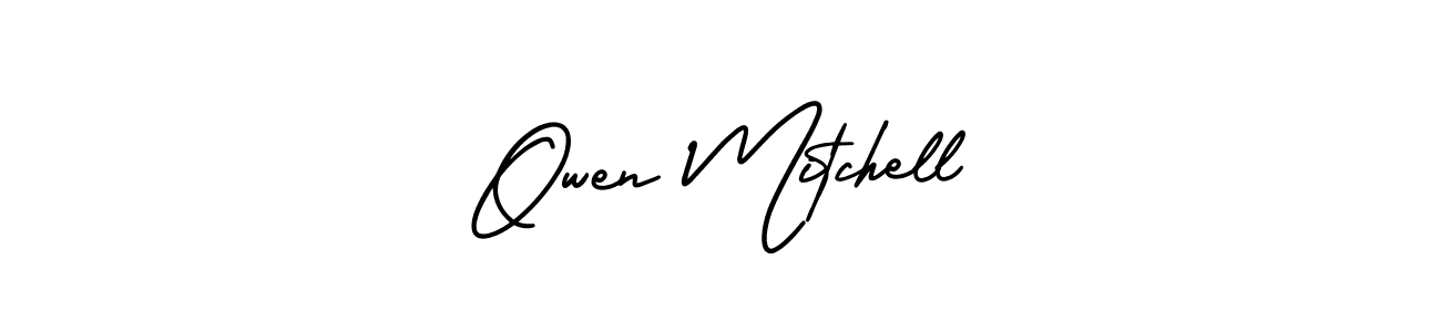 How to make Owen Mitchell name signature. Use AmerikaSignatureDemo-Regular style for creating short signs online. This is the latest handwritten sign. Owen Mitchell signature style 3 images and pictures png