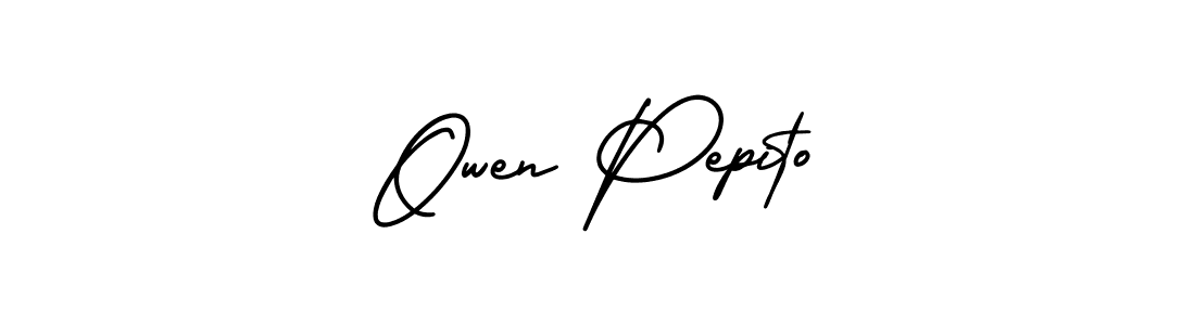 How to Draw Owen Pepito signature style? AmerikaSignatureDemo-Regular is a latest design signature styles for name Owen Pepito. Owen Pepito signature style 3 images and pictures png