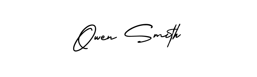 You should practise on your own different ways (AmerikaSignatureDemo-Regular) to write your name (Owen Smith) in signature. don't let someone else do it for you. Owen Smith signature style 3 images and pictures png