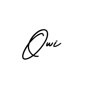 Make a beautiful signature design for name Owi. With this signature (AmerikaSignatureDemo-Regular) style, you can create a handwritten signature for free. Owi signature style 3 images and pictures png