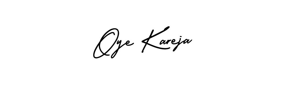 The best way (AmerikaSignatureDemo-Regular) to make a short signature is to pick only two or three words in your name. The name Oye Kareja include a total of six letters. For converting this name. Oye Kareja signature style 3 images and pictures png