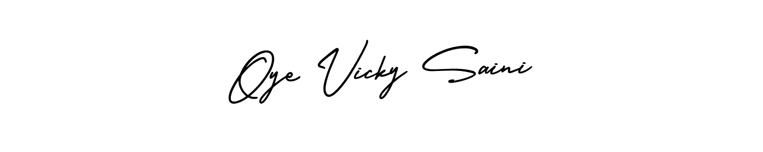 Also we have Oye Vicky Saini name is the best signature style. Create professional handwritten signature collection using AmerikaSignatureDemo-Regular autograph style. Oye Vicky Saini signature style 3 images and pictures png
