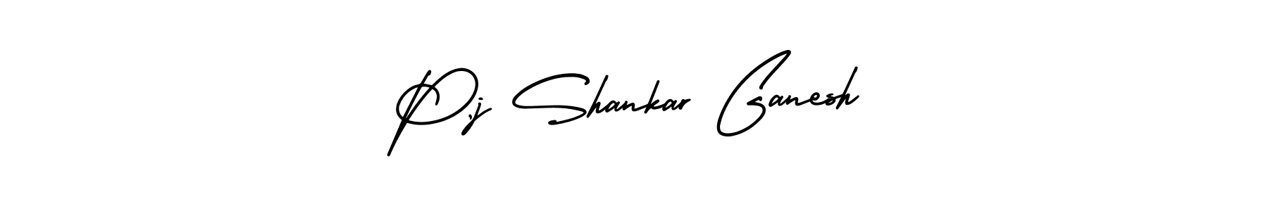 You should practise on your own different ways (AmerikaSignatureDemo-Regular) to write your name (P,j Shankar Ganesh) in signature. don't let someone else do it for you. P,j Shankar Ganesh signature style 3 images and pictures png