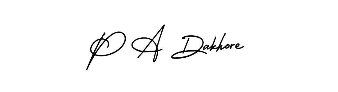 How to Draw P A Dakhore signature style? AmerikaSignatureDemo-Regular is a latest design signature styles for name P A Dakhore. P A Dakhore signature style 3 images and pictures png