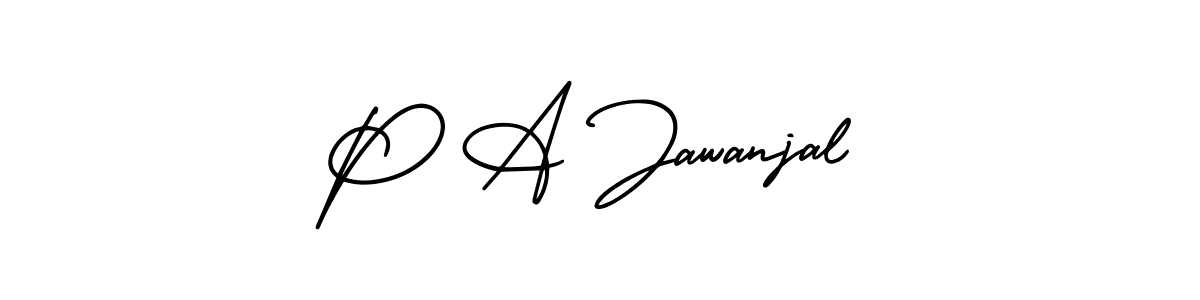 Use a signature maker to create a handwritten signature online. With this signature software, you can design (AmerikaSignatureDemo-Regular) your own signature for name P A Jawanjal. P A Jawanjal signature style 3 images and pictures png