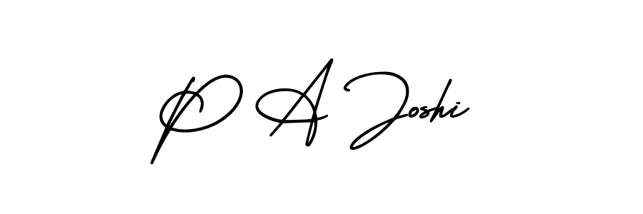 The best way (AmerikaSignatureDemo-Regular) to make a short signature is to pick only two or three words in your name. The name P A Joshi include a total of six letters. For converting this name. P A Joshi signature style 3 images and pictures png