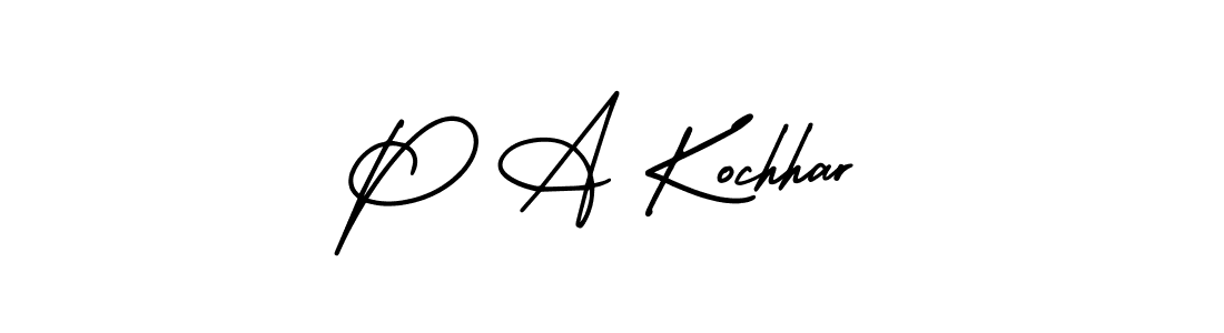 You should practise on your own different ways (AmerikaSignatureDemo-Regular) to write your name (P A Kochhar) in signature. don't let someone else do it for you. P A Kochhar signature style 3 images and pictures png