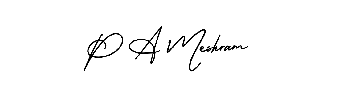 How to Draw P A Meshram signature style? AmerikaSignatureDemo-Regular is a latest design signature styles for name P A Meshram. P A Meshram signature style 3 images and pictures png