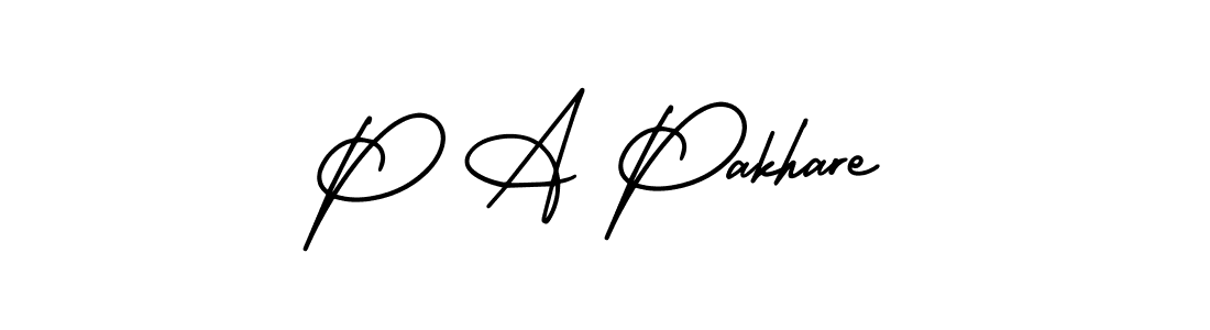 Similarly AmerikaSignatureDemo-Regular is the best handwritten signature design. Signature creator online .You can use it as an online autograph creator for name P A Pakhare. P A Pakhare signature style 3 images and pictures png