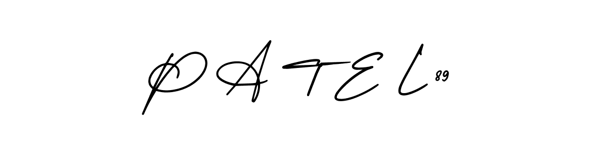 Make a beautiful signature design for name P A T E L 89. Use this online signature maker to create a handwritten signature for free. P A T E L 89 signature style 3 images and pictures png