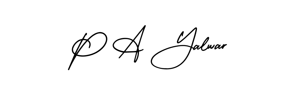Design your own signature with our free online signature maker. With this signature software, you can create a handwritten (AmerikaSignatureDemo-Regular) signature for name P A Yalwar. P A Yalwar signature style 3 images and pictures png
