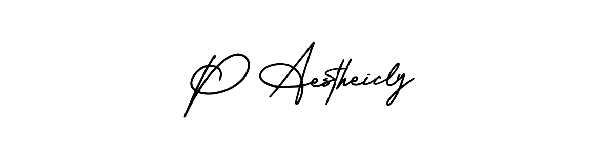 P Aestheicly stylish signature style. Best Handwritten Sign (AmerikaSignatureDemo-Regular) for my name. Handwritten Signature Collection Ideas for my name P Aestheicly. P Aestheicly signature style 3 images and pictures png