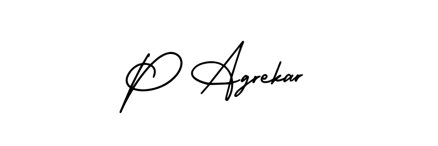 This is the best signature style for the P Agrekar name. Also you like these signature font (AmerikaSignatureDemo-Regular). Mix name signature. P Agrekar signature style 3 images and pictures png