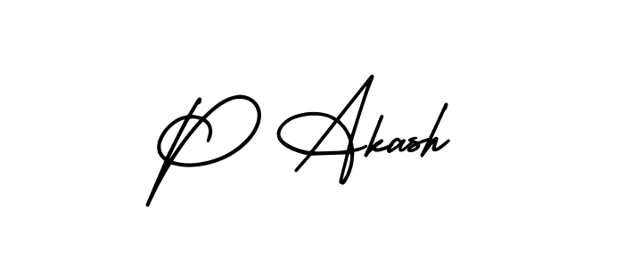 Make a beautiful signature design for name P Akash. With this signature (AmerikaSignatureDemo-Regular) style, you can create a handwritten signature for free. P Akash signature style 3 images and pictures png