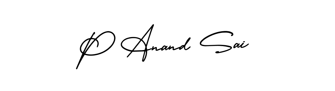 This is the best signature style for the P Anand Sai name. Also you like these signature font (AmerikaSignatureDemo-Regular). Mix name signature. P Anand Sai signature style 3 images and pictures png