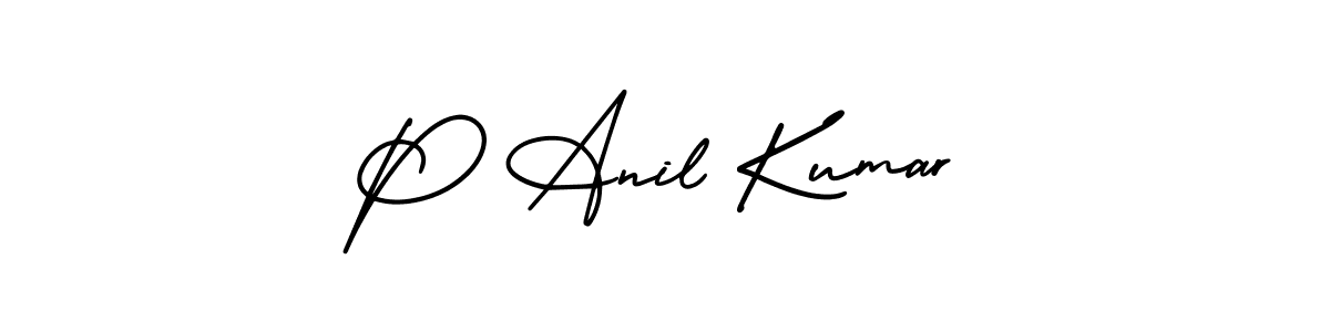 Create a beautiful signature design for name P Anil Kumar. With this signature (AmerikaSignatureDemo-Regular) fonts, you can make a handwritten signature for free. P Anil Kumar signature style 3 images and pictures png