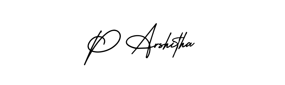 How to make P Arshitha signature? AmerikaSignatureDemo-Regular is a professional autograph style. Create handwritten signature for P Arshitha name. P Arshitha signature style 3 images and pictures png