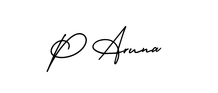 Make a beautiful signature design for name P Aruna. Use this online signature maker to create a handwritten signature for free. P Aruna signature style 3 images and pictures png