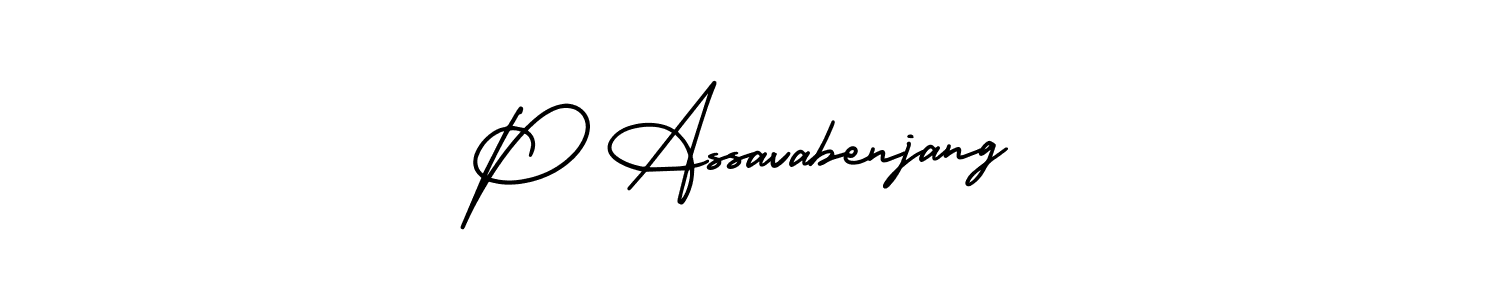 Check out images of Autograph of P Assavabenjang name. Actor P Assavabenjang Signature Style. AmerikaSignatureDemo-Regular is a professional sign style online. P Assavabenjang signature style 3 images and pictures png