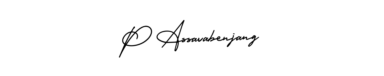 How to make P Assavabenjang signature? AmerikaSignatureDemo-Regular is a professional autograph style. Create handwritten signature for P Assavabenjang name. P Assavabenjang signature style 3 images and pictures png