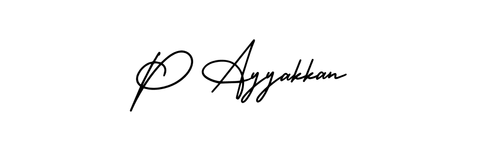 Also we have P Ayyakkan name is the best signature style. Create professional handwritten signature collection using AmerikaSignatureDemo-Regular autograph style. P Ayyakkan signature style 3 images and pictures png
