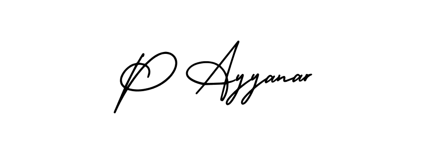 P Ayyanar stylish signature style. Best Handwritten Sign (AmerikaSignatureDemo-Regular) for my name. Handwritten Signature Collection Ideas for my name P Ayyanar. P Ayyanar signature style 3 images and pictures png