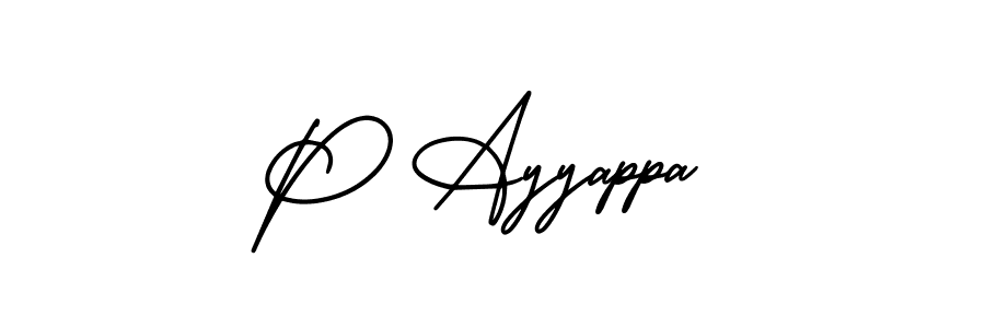 Create a beautiful signature design for name P Ayyappa. With this signature (AmerikaSignatureDemo-Regular) fonts, you can make a handwritten signature for free. P Ayyappa signature style 3 images and pictures png