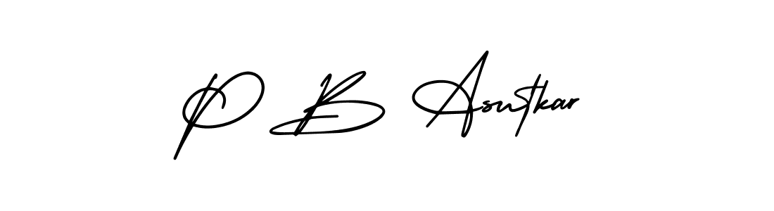 Also You can easily find your signature by using the search form. We will create P B Asutkar name handwritten signature images for you free of cost using AmerikaSignatureDemo-Regular sign style. P B Asutkar signature style 3 images and pictures png