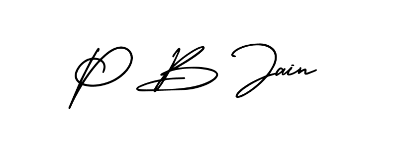 P B Jain stylish signature style. Best Handwritten Sign (AmerikaSignatureDemo-Regular) for my name. Handwritten Signature Collection Ideas for my name P B Jain. P B Jain signature style 3 images and pictures png