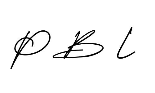 Design your own signature with our free online signature maker. With this signature software, you can create a handwritten (AmerikaSignatureDemo-Regular) signature for name P B L. P B L signature style 3 images and pictures png