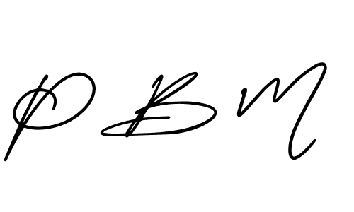 You should practise on your own different ways (AmerikaSignatureDemo-Regular) to write your name (P B M) in signature. don't let someone else do it for you. P B M signature style 3 images and pictures png