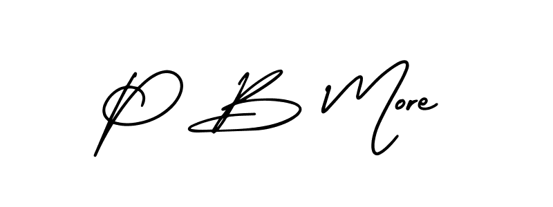 Create a beautiful signature design for name P B More. With this signature (AmerikaSignatureDemo-Regular) fonts, you can make a handwritten signature for free. P B More signature style 3 images and pictures png