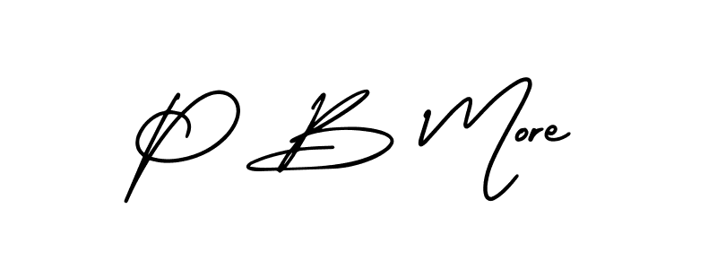 Create a beautiful signature design for name P B More. With this signature (AmerikaSignatureDemo-Regular) fonts, you can make a handwritten signature for free. P B More signature style 3 images and pictures png